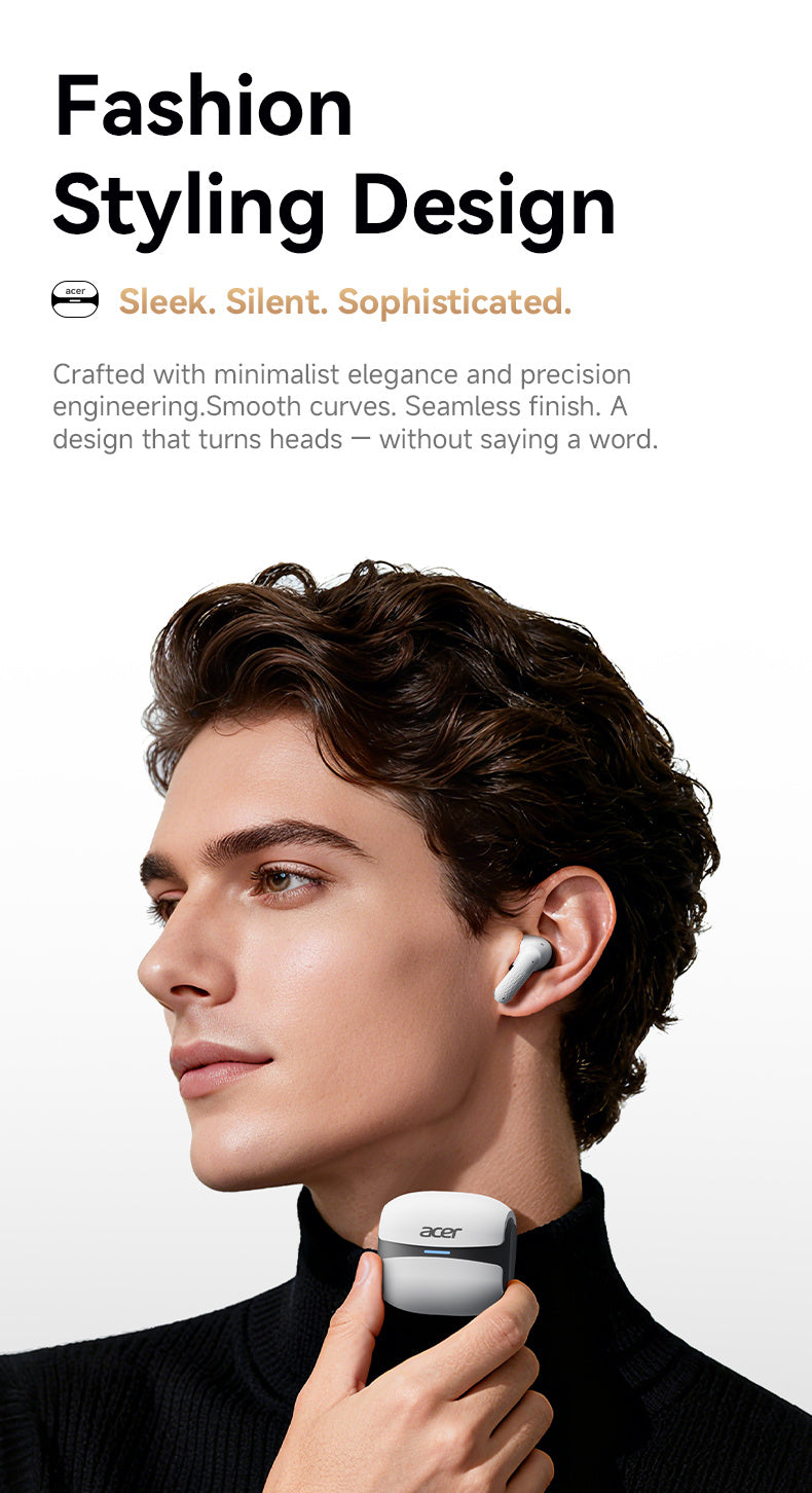Auriculares Bluetooth | [Acer Oficial Original] 2026 Nuevos Auriculares Inalámbricos Estéreo TWS con Cancelación Activa de Ruido ANC, Reducción