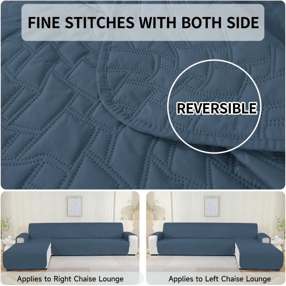 Funda para sofá de 3 plazas con chaise longue, funda para sofá en forma de L, funda para sofá con chaise longue izquierda y derecha con península, funda para sofá chaise longue, funda para sofá L (255 cm, verde claro)