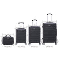 Conjunto de Maletas de Viaje Elegantes: Carcasa Ligera de ABS, Cerradura Numérica, 4 Ruedas Giratorias 360, Asa Telescpica de Aluminio Aleado Juego de Maletas Set Trolley Maleta Cabina ( 6999 8001 8002 )