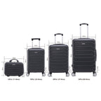 Conjunto de Maletas de Viaje Elegantes: Carcasa Ligera de ABS, Cerradura Numérica, 4 Ruedas Giratorias 360, Asa Telescpica de Aluminio Aleado Juego de Maletas Set Trolley Maleta Cabina ( 6999 8001 8002 )