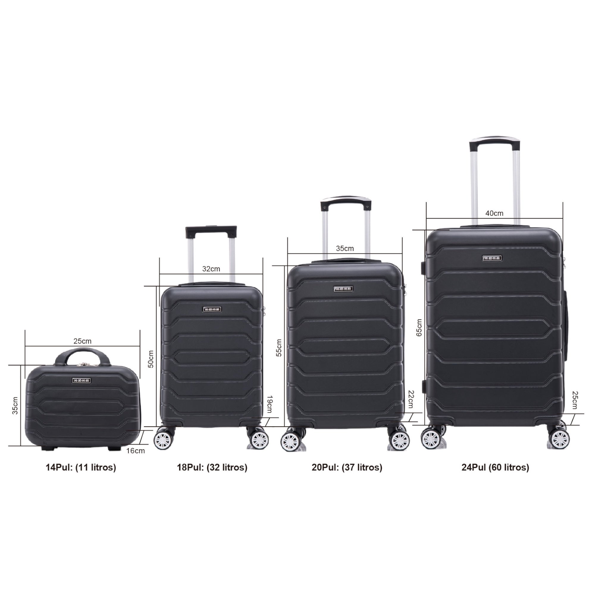 Conjunto de Maletas de Viaje Elegantes: Carcasa Ligera de ABS, Cerradura Numérica, 4 Ruedas Giratorias 360, Asa Telescpica de Aluminio Aleado Juego de Maletas Set Trolley Maleta Cabina ( 6999 8001 8002 )