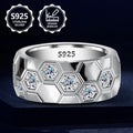 Anillo de moda exquisito de plata 925, elegante y moderno, juego con circonio sintético cúbico integrado, un anillo de joyería de alta calidad con una apariencia excelente, adecuado para viajes de vacaciones, uso diario