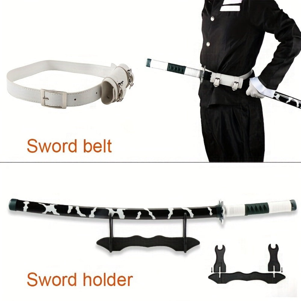 Espadas Katana Anime de Bambú de 104.14cm No Afiladas, Múltiples Estilos Incluyen Cinturón y Soporte para Espada, Regalo de Navidad Halloween, Accesorios de Cosplay para Disfraces de Personajes