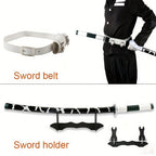 Espadas Katana Anime de Bambú de 104.14cm No Afiladas, Múltiples Estilos Incluyen Cinturón y Soporte para Espada, Regalo de Navidad Halloween, Accesorios de Cosplay para Disfraces de Personajes