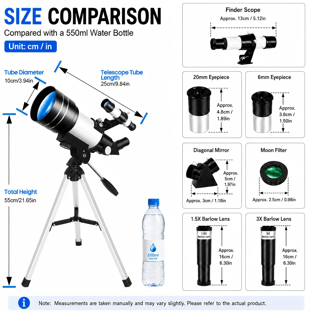 Telescopio astronómico para principiantes para principiantes | Observación lunar educación y camping