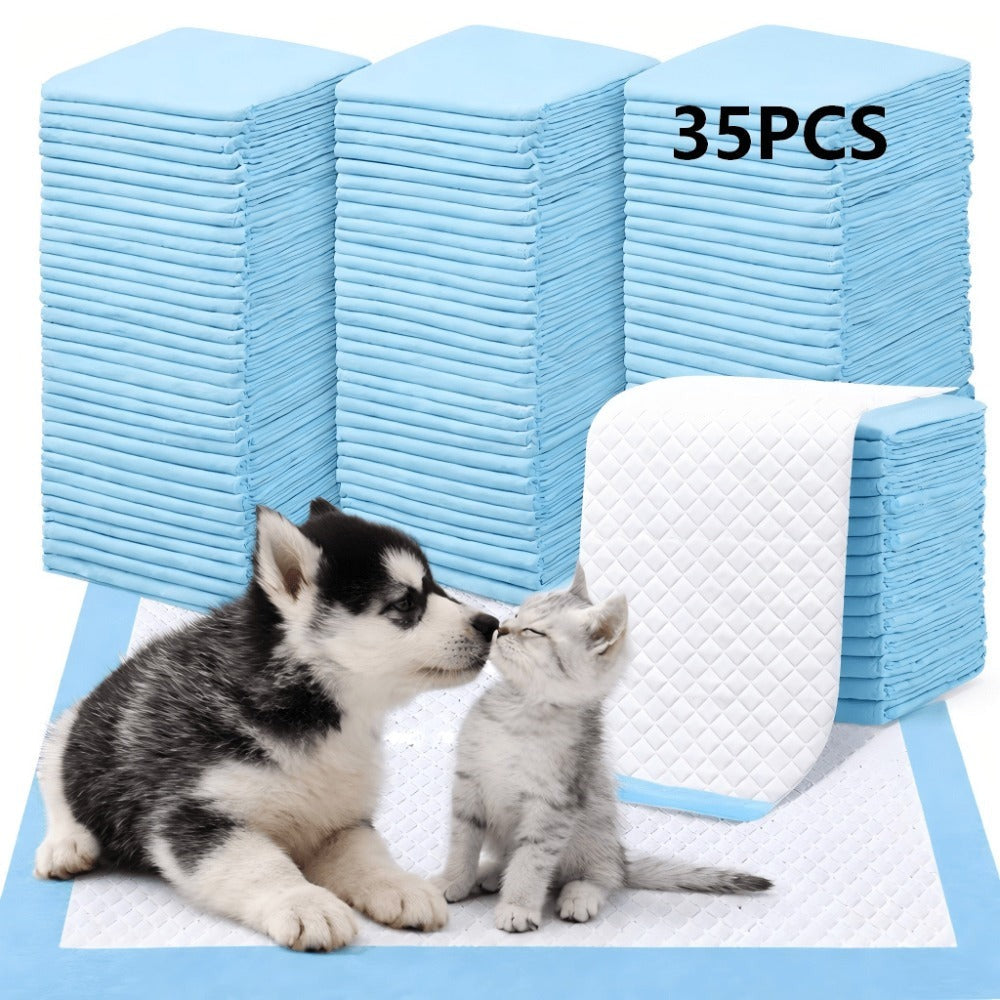 Empapadores para mascotas, almohadillas absorbentes desechables para perros y gatos, extra gruesas, anti fugas, control de olores, tapetes de entrenamiento interior,60x90cm 35PCS 60x60cm 35PCS