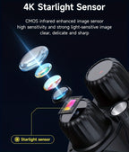 Binoculares de visión nocturna 4K HD, gafas de visión nocturna con pantalla de 3 pulgadas y linterna, adecuadas para la caza al aire libre en la oscuridad, seguridad para acampar, observación de la vida silvestre, zoom digital 10X, batería incorporada de