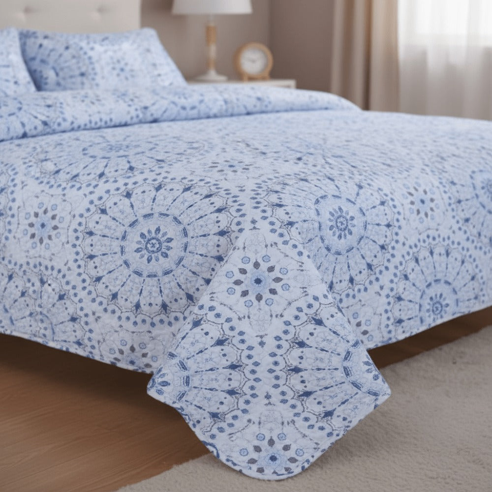 Edredón Ligero Estampado de Verano, Colcha Pinsonic de Microfibra Reversible Bouti, Cubrecama Moderno con Patrón en Relieve Transpirable para Todas las Estaciones, Decoración de Dormitorio para Primavera y Verano (Sin Fundas de Almohada) para Todas las Ta