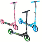 Patinete plegable, patinete de pisar, patinete urbano, patinete para adolescentes y adultos, con freno de mano y manillar ajustable, ruedas grandes y resistentes de PU, gran regalo y juguete