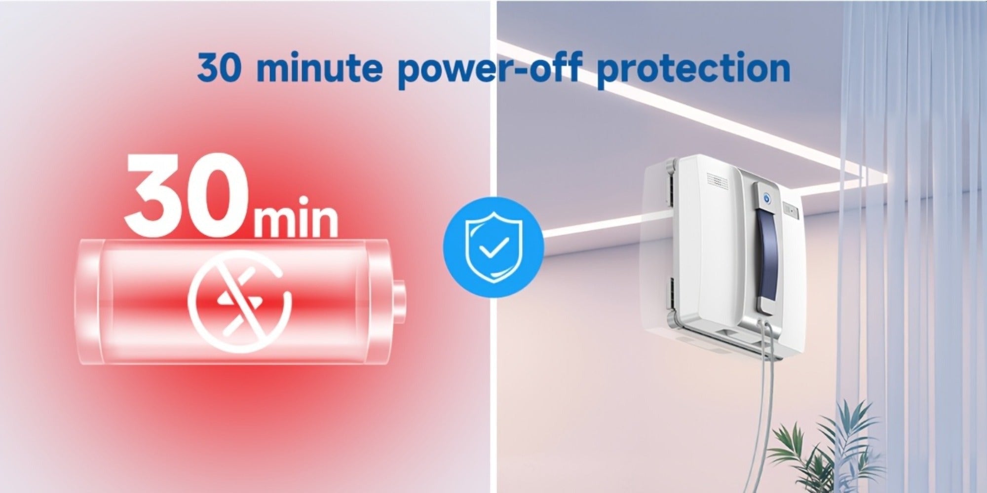 Lubluelu Robot Limpiacristales Electrónico Inteligente con Ventana Cuadrada, 7500Pa, Planificación de Ruta Inteligente, Sistema de Protección de Seguridad de 8 Capas, Limpieza de Bordes, Boquillas de Doble Cara, Visualización del Volumen de Agua, Muy Adec