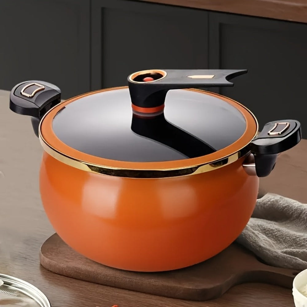 Olla para Sopa Multifuncional de Gran Capacidad 7L para el Hogar, Olla de Hierro Exquisita, Olla para Sopa Multifuncional de Alta Calidad, Artefacto para Guiso Lento Fresco y Tierno, Utensilios de Cocina Perfectos para Reuniones en el Patio al Aire Libre,