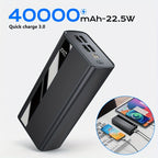 Power bank para carga durante viajes y uso diario | 40000mAh y 22.5W