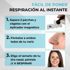 ETISEN, Tiras nasales magneticas, +60 parches, Ayudan a respirar mejor por la nariz, Tiras nasales antironquidos, Dilatador nasal magnetico, Guía de uso, Tiras nasales deportivas, Hipoalergénicos
