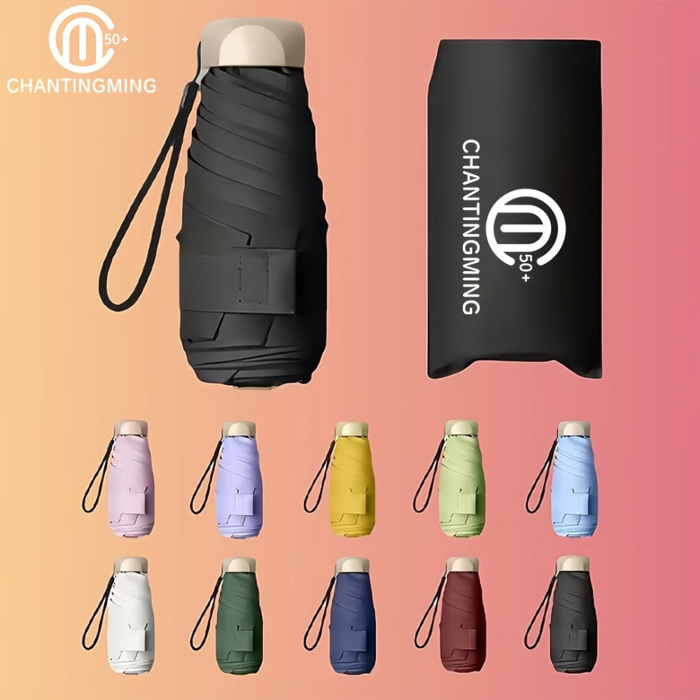 Paraguas plegable compacto de 1 pieza, disponible en 11 colores, paraguas de viaje, paraguas portátil ligero, miniparaguas de sol de moda para hombre, paraguas de viaje de bolsillo, regalo para mujer