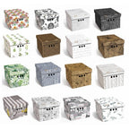 Caja de almacenamiento decorativa de cartón, 1 pieza, con estampado, para ropa, artículos pequeños, documentos, ideal para hogar, oficina o armario, dimensiones: 35x26.3x18.6 cm