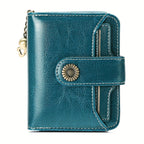 Billetera para mujer, protección RFID, billetera pequeña, multi-compartimento, bolso, monedero para mujer, billetera de cuero para mujer