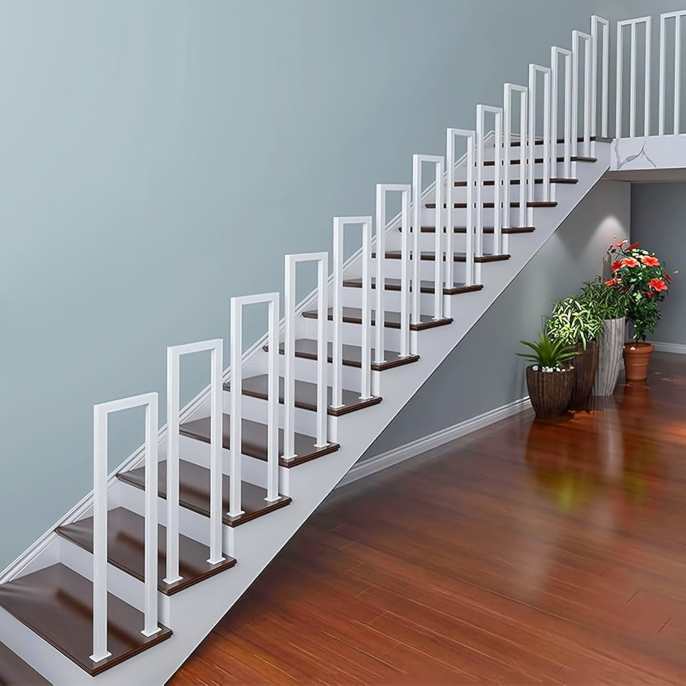 Pasamanos para escaleras interiores y exteriores, barandilla en U, barandilla de metal, pasamanos de escalera en forma de U, pasamanos de escalera para barandilla de balcón, negro.