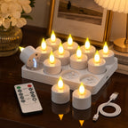Velas de té LED sin llama con mando a distancia | Bodas, fiestas y decoración del hogar