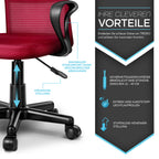Silla de Oficina TRESKO® con Reposabrazos, Altura Ajustable Continua | Silla Giratoria de Malla Transpirable | Silla de Escritorio con Ruedas de Plástico Ligeras, Superficie Acolchada, Ajuste Ergonómico | Silla de Ordenador Ideal para Oficina en Casa, Hab