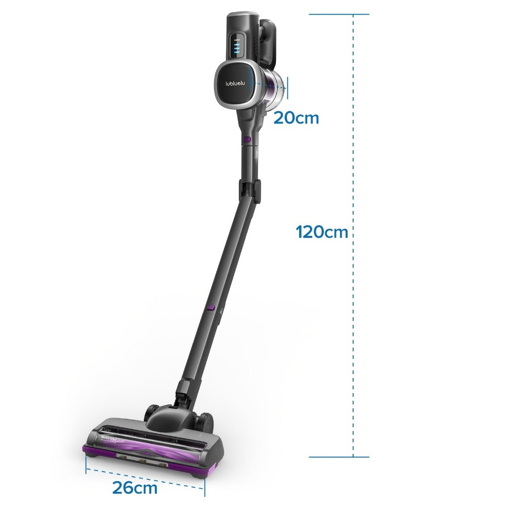 Aspiradora de pie 35KPa, potente y ligera, aspiradora vertical inalámbrica 6 en 1 para alfombras, pisos y pelo de mascotas - Lubluelu P4/202 mejorada