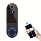 Videoportero Inalámbrico Inteligente 2K, Detección de Movimiento Humano y Alertas Instantáneas, Visión Nocturna, Audio Bidireccional, Batería Recargable, Almacenamiento en la Nube, Detección de Paquetes, Videoportero Inteligente (Sin Receptor), Regalo de