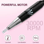 Lima Eléctrica de Uñas de 30,000 RPM, Lima de Uñas Eléctrica con 106 Bandas de Lija y Brocas para Uñas, Herramientas de Pedicura y Manicura para Acrílico para Uñas, Gruesas para Uñas, Suministros para Salones de Uñas para Uso Doméstico y en Salones
