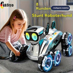 Robot Perro Espacial Mecánico más Nuevo de 2025 con Control Remoto y Tracción en 8 Ruedas, Apto para Fiestas, Espectáculos de Acrobacias - Juguete de Robot de Plástico Duradero, Mascota Electrónica para Juego al Aire Libre, Construcción Robusta, Acrobacia