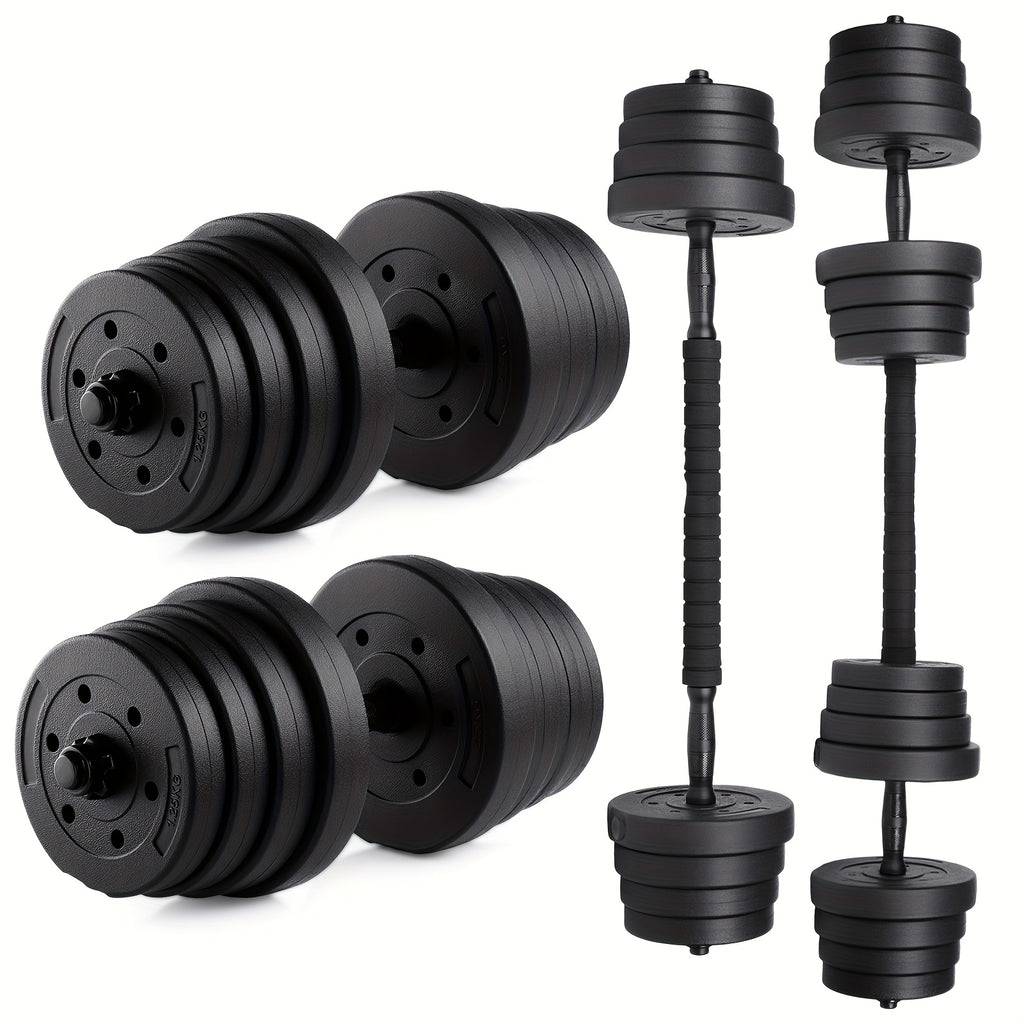 Juego de mancuernas ajustables 2 en 1 de 30 kg | Juego de mancuernas y barra | Equipo de gimnasio en casa para entrenamiento de fuerza, desarrollo muscular, ejercicios de brazos y fitness de cuerpo completo | Diseño que ahorra espacio para entrenamientos