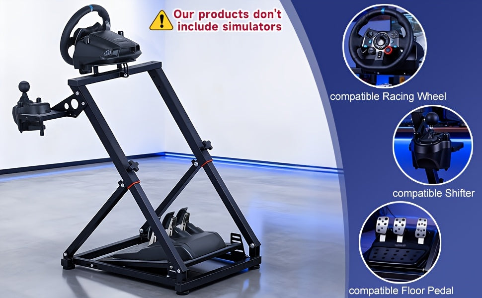 Soportes para volante de carreras | Soporte Plegable para Volante de Carreras Simulador de Volante Estructura Triangular Soporte para Logitech