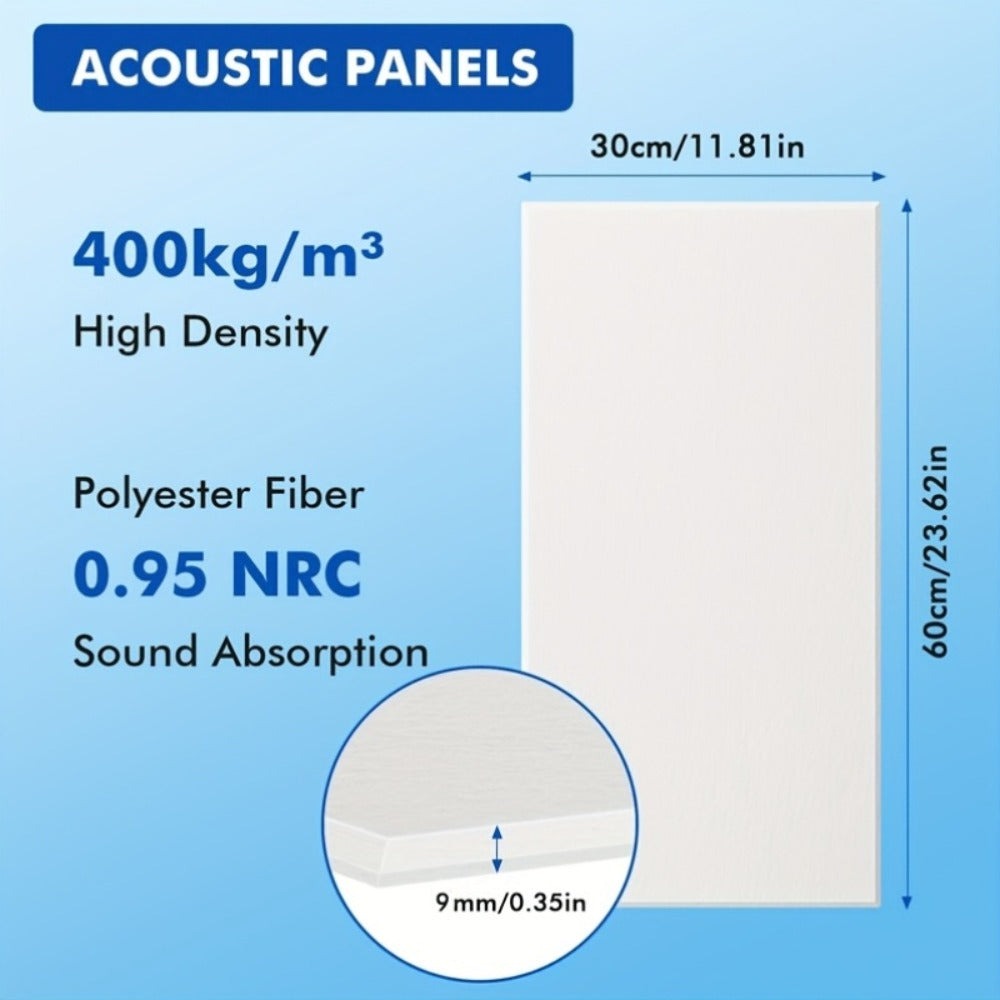 16 Paneles acústicos de absorción de sonido de 60 cm x 30 cm, ideales para estudios de grabación, salas de piano, áreas de juegos, teatros, espacios de podcast, paredes, techos y diversos entornos acústicos