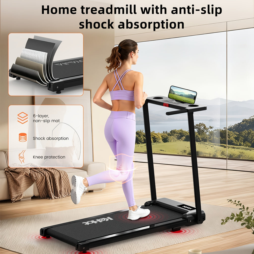 Cicloergo Plegable, Cicloergo 2 en 1, Cicloergo para Casa, Máquina de Correr y Caminar, Cicloergo Silencioso, Cicloergo Compacto, Altavoces Inalámbricos, Pantalla LED, Velocidad Ajustable, Motor de 2.0HP, Equipo de Gimnasio en Casa, Máquina de Correr Pleg