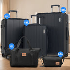 Juego de 5 piezas de equipaje, juego de viaje para trolley de negocios y viajes, cerradura TSA, ruedas de 360°