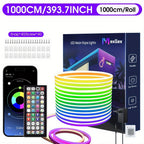 Tira de Luz LED RGB Neon de 30m/20m/15m/10m/5m con Sincronización Musical, Tira Flexible de 24V con Aplicación y Control Remoto, Tira de Luz Exterior IP"67", Ideal para Dormitorio, Habitación y Decoración Exterior