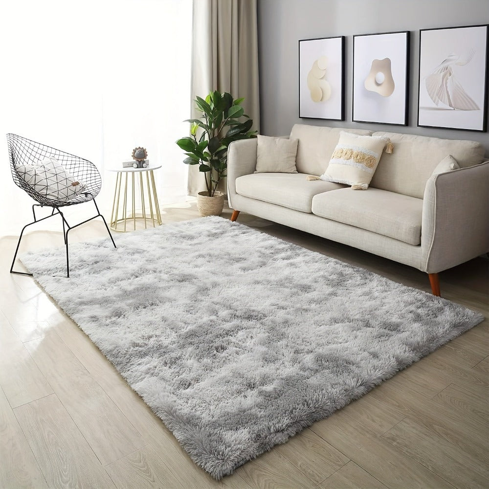 1pc alfombra de felpa suave, alfombra antideslizante, alfombra para cabecera, tapete tie dye para sala, decoración del hogar, colchoneta para mascotas, alfombra para dormitorio o sala, ideal para decoración navideña y Halloween