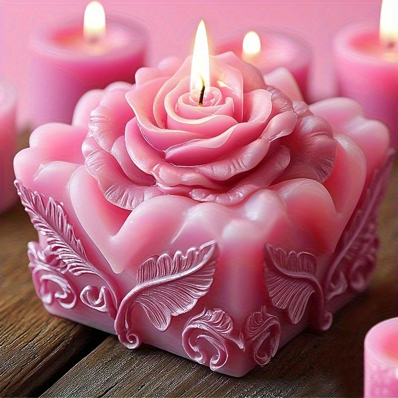 Juego de 4 moldes para velas con forma de rosa - Crea velas fragantes y llamativas para decorar, resina epoxi y arcilla - ¡Regalo ideal para entusiastas!