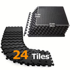 Tapetes de ejercicio de 0.4 pulgadas, disponibles en 24 o 48 piezas, diseño de rompecabezas EVA, que miden 59.94 cm por 59.94 cm, suelto protector ideal para equipos de gimnasio