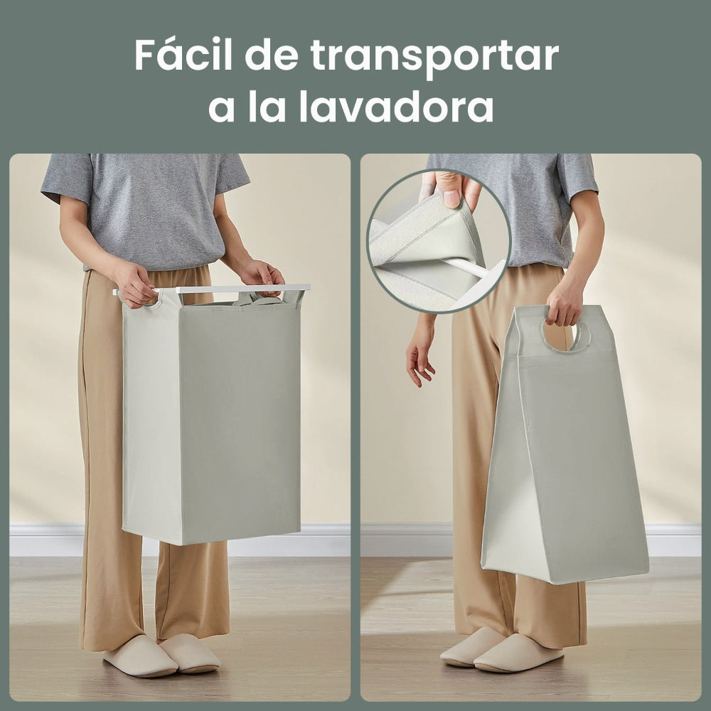 Cesto para Ropa Sucia, Cesta Colada, Estante, Marco Metálico, 2 x 46 L, 73 x 33 x 72 cm