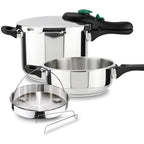 Magefesa DYNAMIC - Juego de Olla Express Rápida + Cestillo, Acero Inoxidable 18/10, Eficiencia Energética, Todo Tipo de Cocinas, Inducción