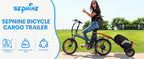 Remolque de carga para bicicleta, remolque 2 en 1 para bicicleta, carrito de compras, carretilla, marco de acero de aleación, ligero y plegable con neumáticos de aire de 30 cm, capacidad de carga de 20 kg