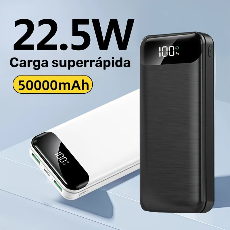 Baterías externas | Batería portátil de gran capacidad 50000mAh con carga rápida PD22.5W, doble puerto USB de salida/pantalla LED de energía