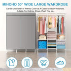 Armario Grande de Lona con Colgadores, Ideal para Almacenamiento en Dormitorio y Sala (, Gris, Marrón), Armarios Portátiles