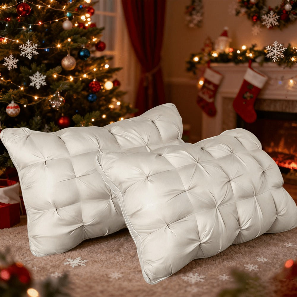 1/2 Piezas de Almohadas de Soporte para el Cuello para un Sueño Relajante, Suaves y Cómodas,Almohada Alta 900g Núcleo de Almohada para Dormir, Absorbe la Humedad y es Transpirable, Adecuadas para Dormitorio, Sala de Estar, Decoración del Hogar