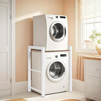 Estante Apilable para Lavadora y Secadora, Soporte de Acero Resistente para Almacenamiento, Estante para Lavadora, Ahorro de Espacio Sobre la Lavadora y la Secadora, Capacidad de Carga 350Kg, para Baño, Lavandería, Estante de Pie