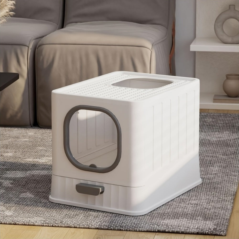 Caja de Arena para Gatos con Tapa: Arena Cerrada para Gatos, Bandeja Grande para Baño de Gatos con Diseño de Cajón de Fácil Limpieza, 38.8 X 35.8 X 48.3Cm, Sin Batería