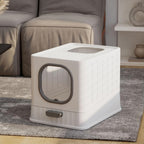 Caja de Arena para Gatos con Tapa: Arena Cerrada para Gatos, Bandeja Grande para Baño de Gatos con Diseño de Cajón de Fácil Limpieza, 38.8 X 35.8 X 48.3Cm, Sin Batería