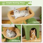 Árbol para Gatos de Interior PAWZ con Gran Apartamento, 1 Tablero de Sisal, 3 Postes Rascadores, Torre Rascadora para Gatos con Hamaca Grande y Percha de 90cm