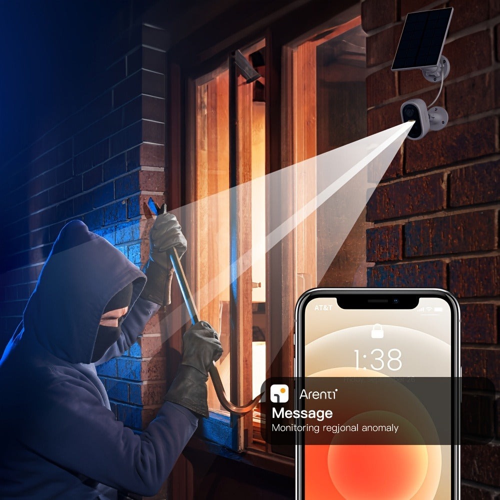 4pcs Cámara de Seguridad Solar LaxiHub, Cámara Inteligente Inalámbrica para Exteriores con Energía Solar, WiFi para Hogar, IP65, Visión Nocturna en Color, Audio Bidireccional, Seguimiento de Movimiento con IA, Control por APP