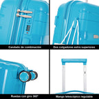 Maleta de cabina de 55x38x22cm (44L) de polipropileno - Candado incorporado - 20 pulgadas