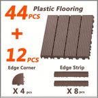44 piezas de baldosas de composite para terraza exterior de 29.97 X 29.97 cm, pisos entrelazados para terraza, baldosas de piso de terraza rápidas, pisos impermeables para patio, balcón, jardín y exteriores, 44 baldosas por caja de 43.05 pies cuadrados, 1