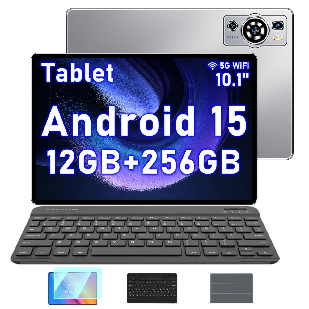 Tabletas Android | Tablet UXD A5 Android 15 con pantalla IPS de 10.1 pulgadas, 12GB de RAM, 256GB de ROM + Soporte de Expansión de 1TB
